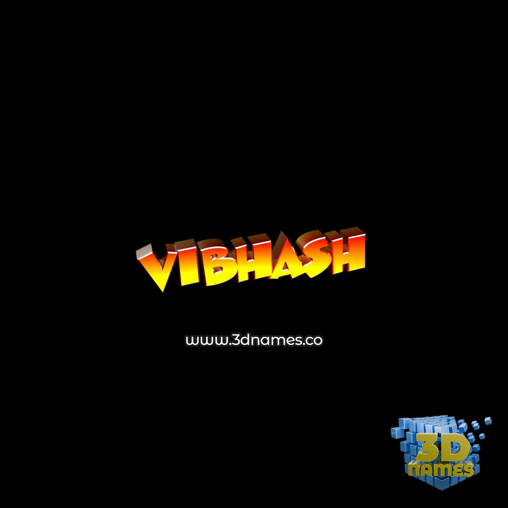 vibhash in Black Background style - 3D name wallpaper