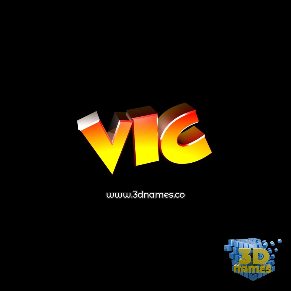 vic in Black Background style - 3D name wallpaper
