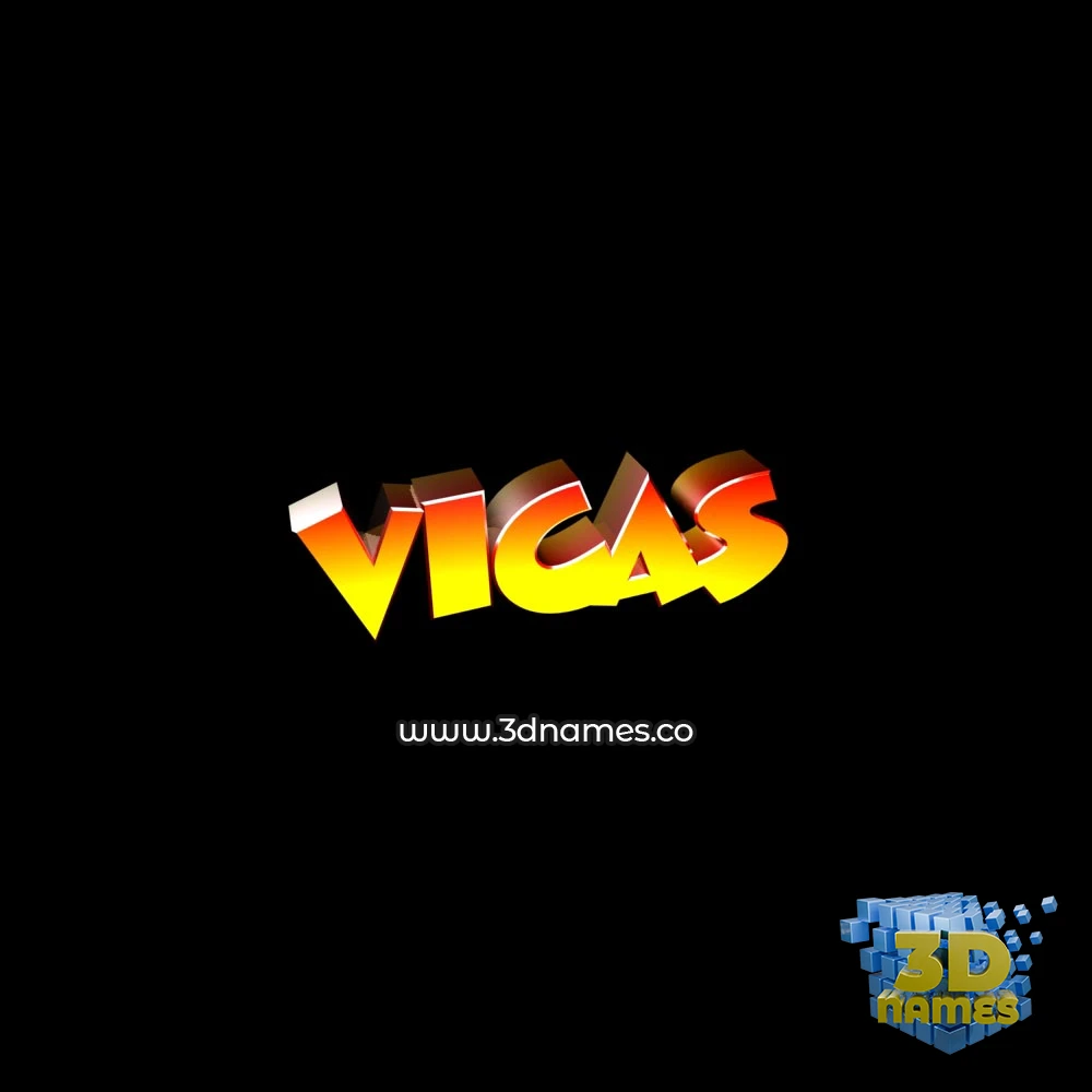 vicas in Black Background style - 3D name wallpaper