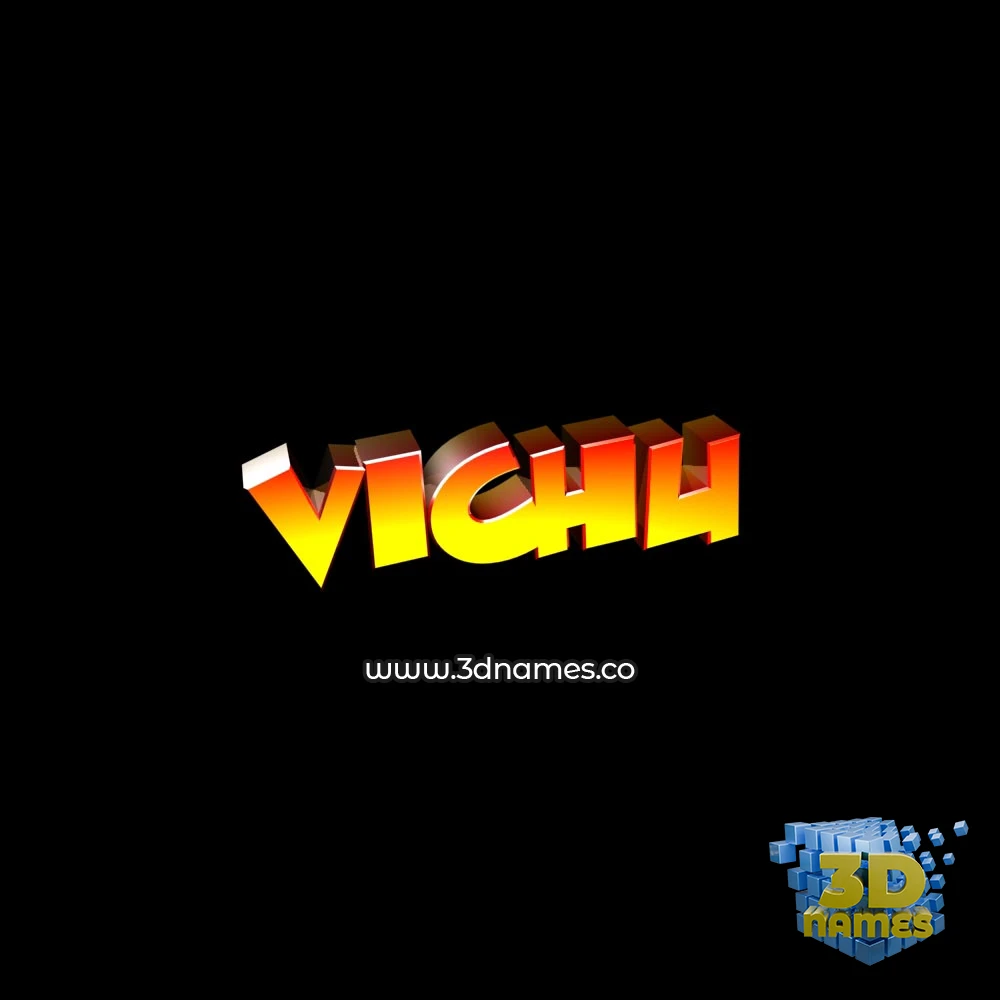 vichu in Black Background style - 3D name wallpaper