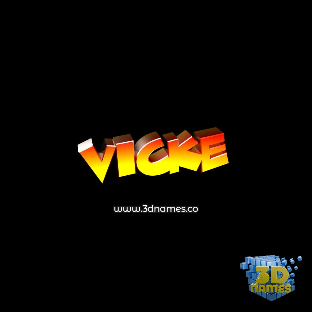 vicke in Black Background style - 3D name wallpaper