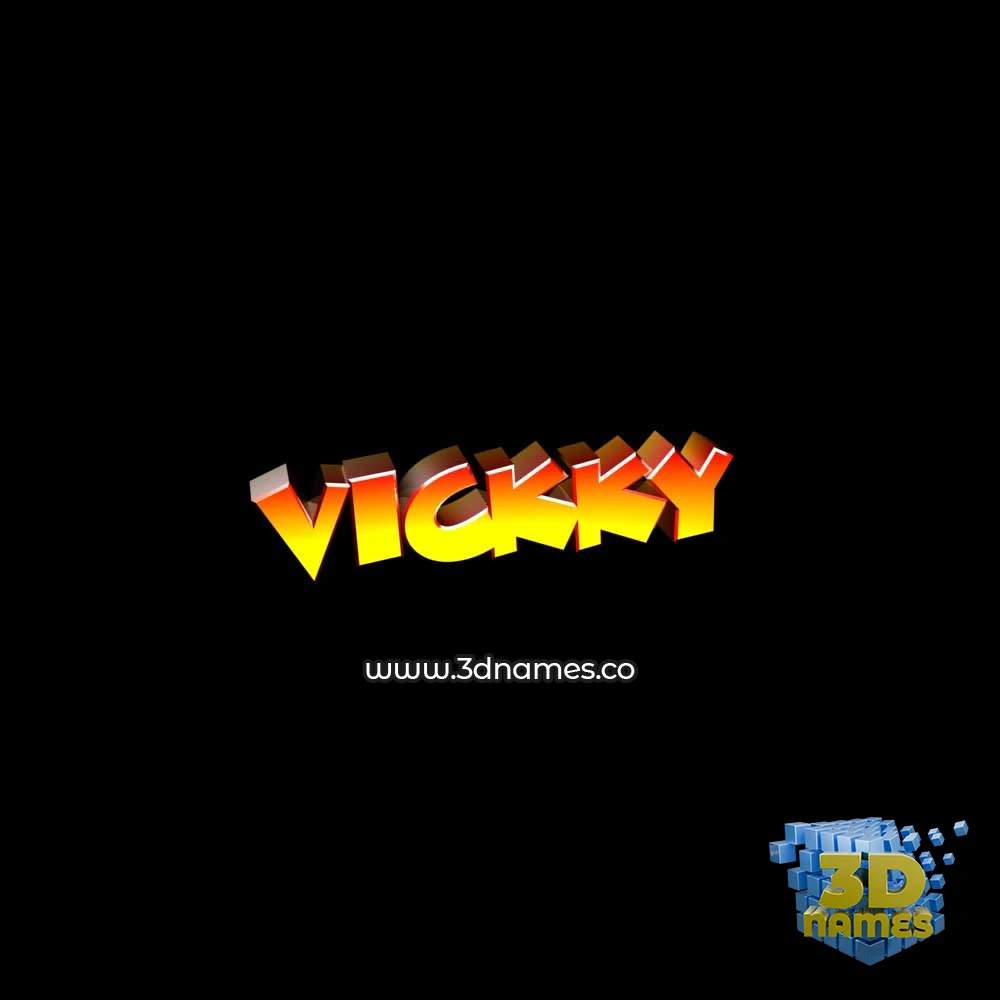 vickky in Black Background style - 3D name wallpaper
