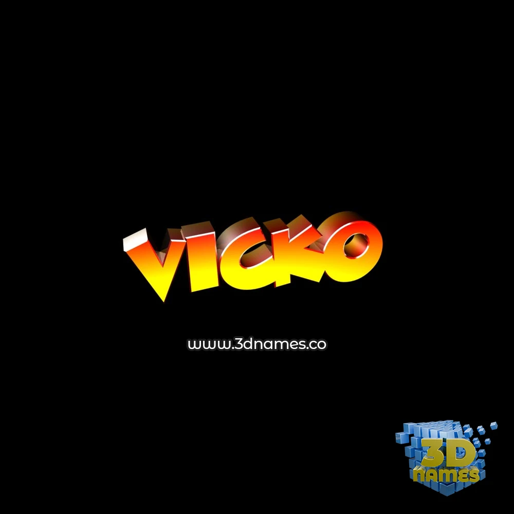 vicko in Black Background style - 3D name wallpaper
