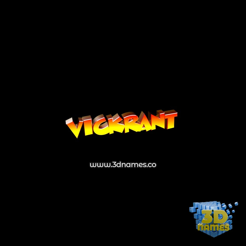 vickrant in Black Background style - 3D name wallpaper
