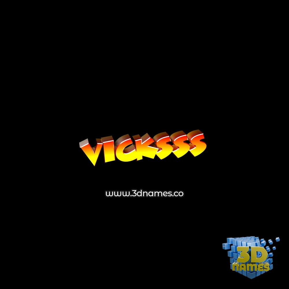 vicksss in Black Background style - 3D name wallpaper