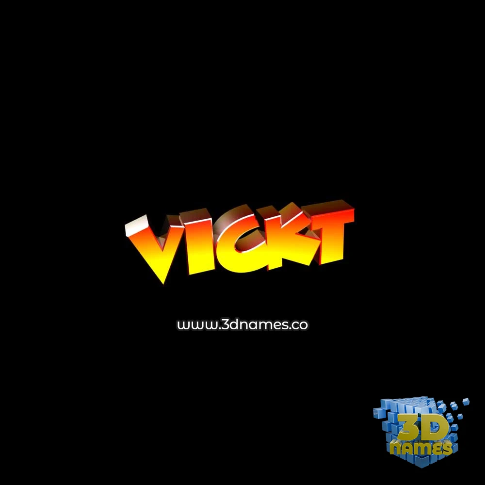 vickt in Black Background style - 3D name wallpaper