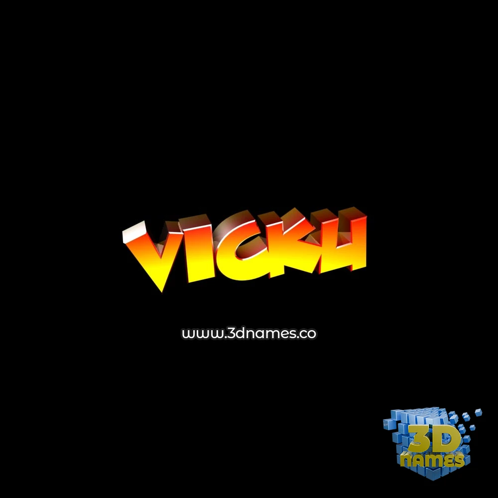 vicku in Black Background style - 3D name wallpaper