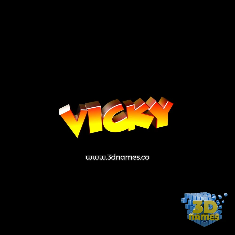 vicky in Black Background style - 3D name wallpaper