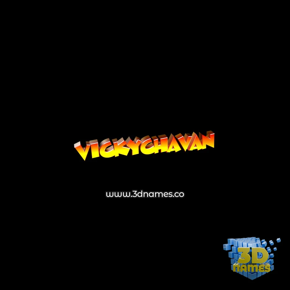 vickychavan in Black Background style - 3D name wallpaper