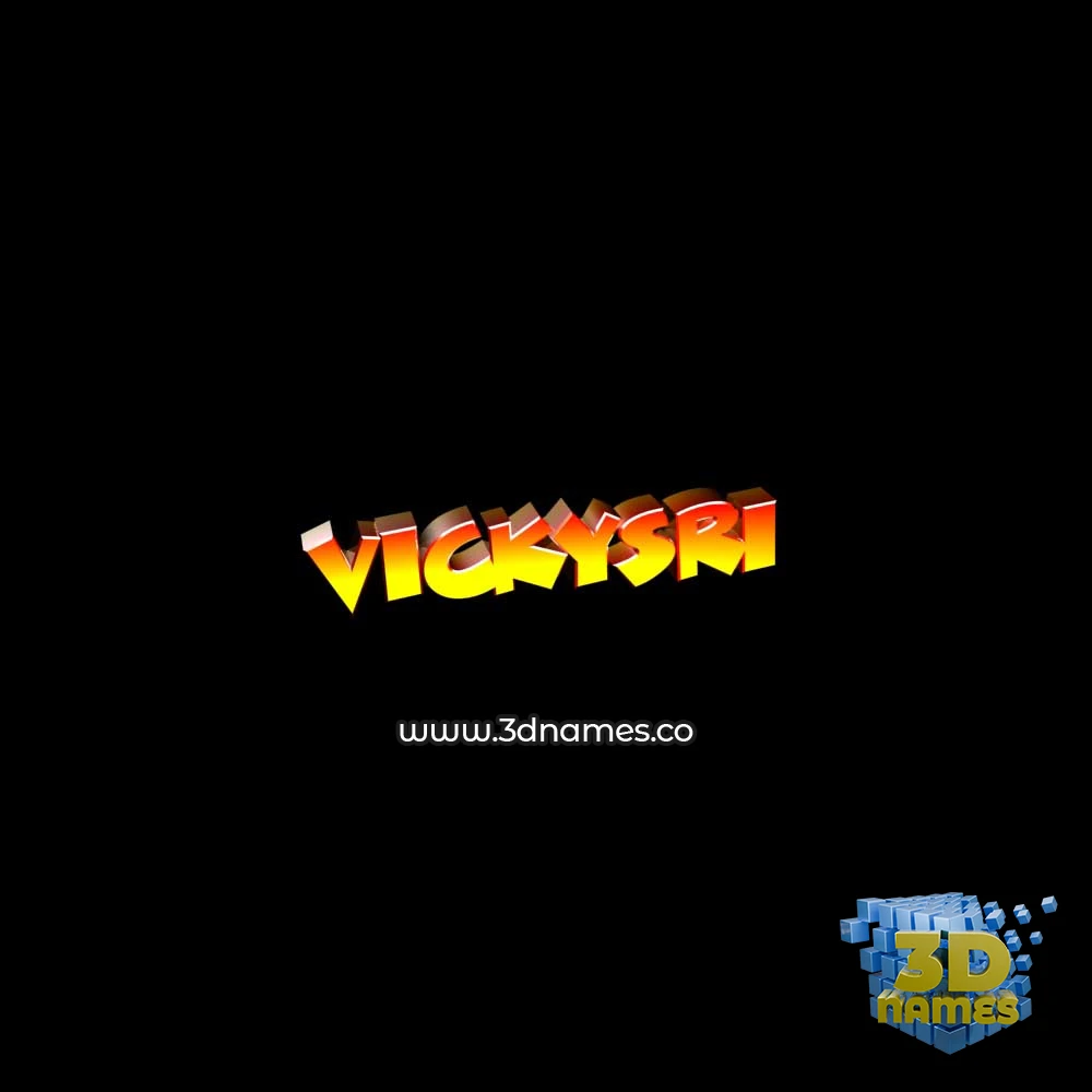 vickysri in Black Background style - 3D name wallpaper
