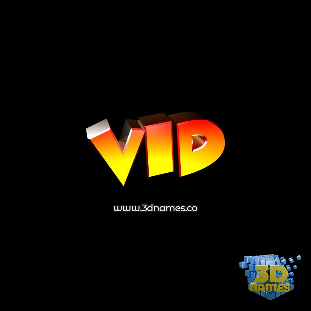 vid in Black Background style - 3D name wallpaper