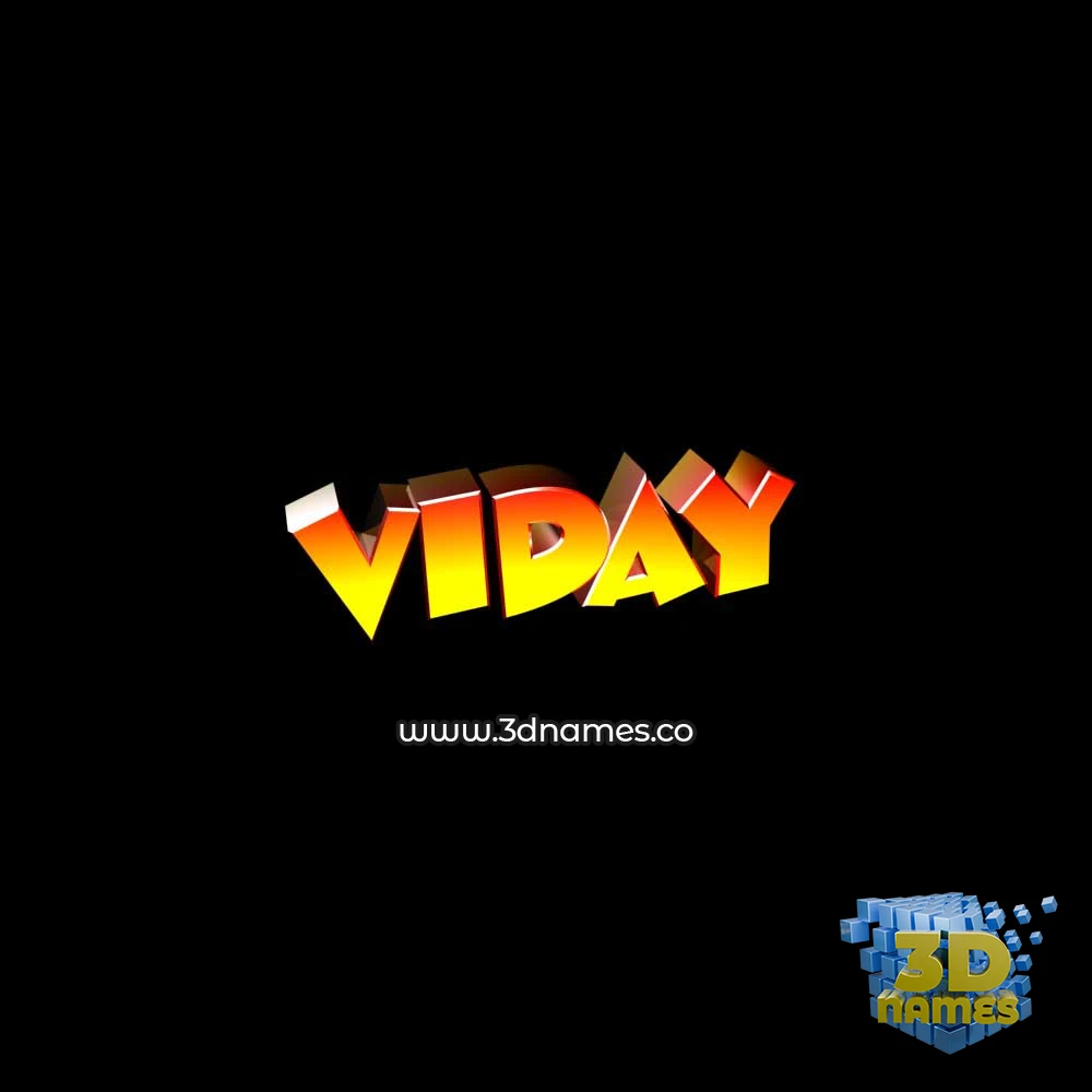 viday in Black Background style - 3D name wallpaper