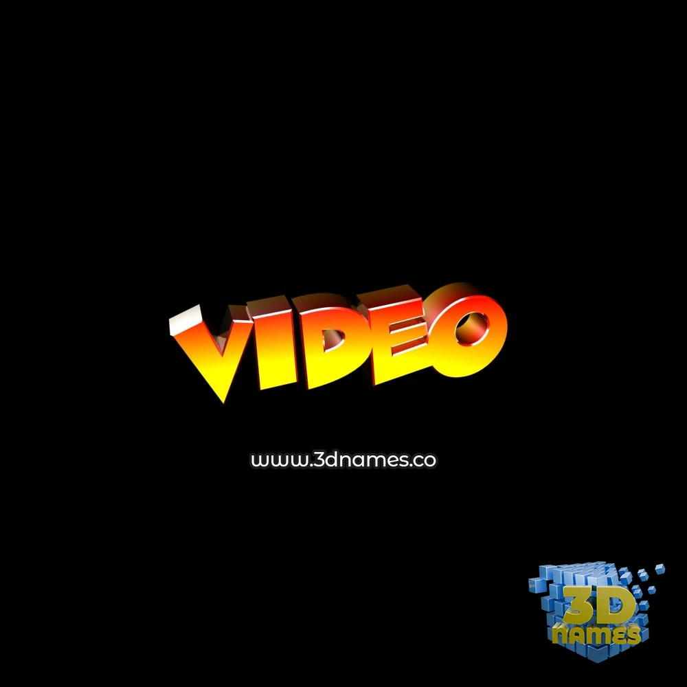 video in Black Background style - 3D name wallpaper
