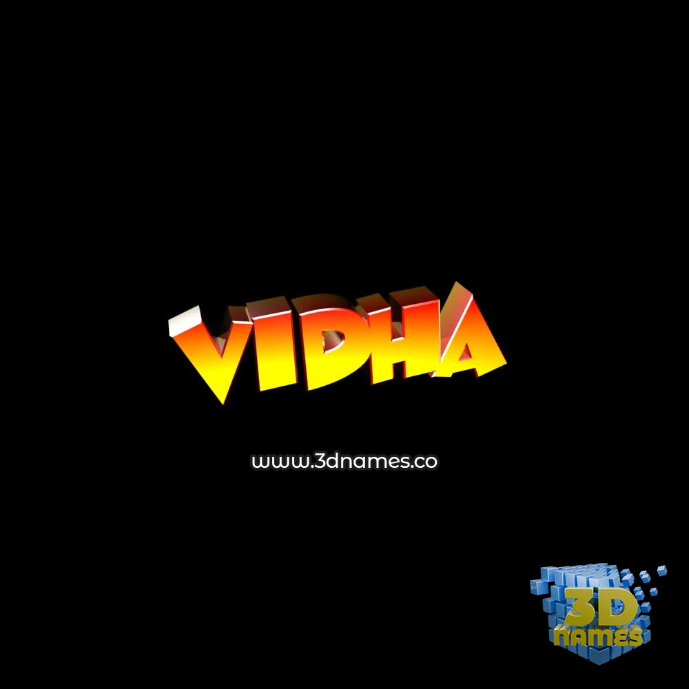 vidha in Black Background style - 3D name wallpaper