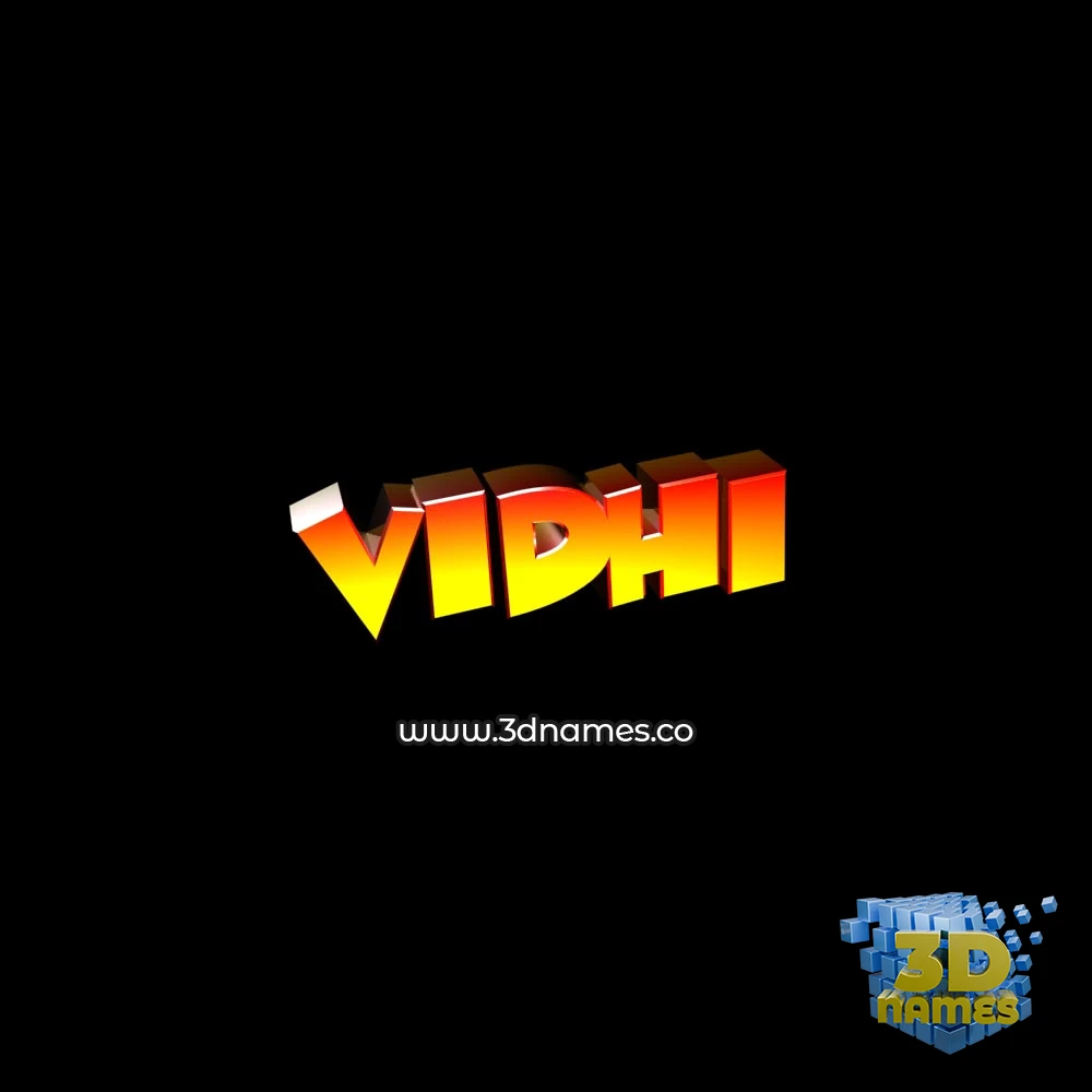 vidhi in Black Background style - 3D name wallpaper