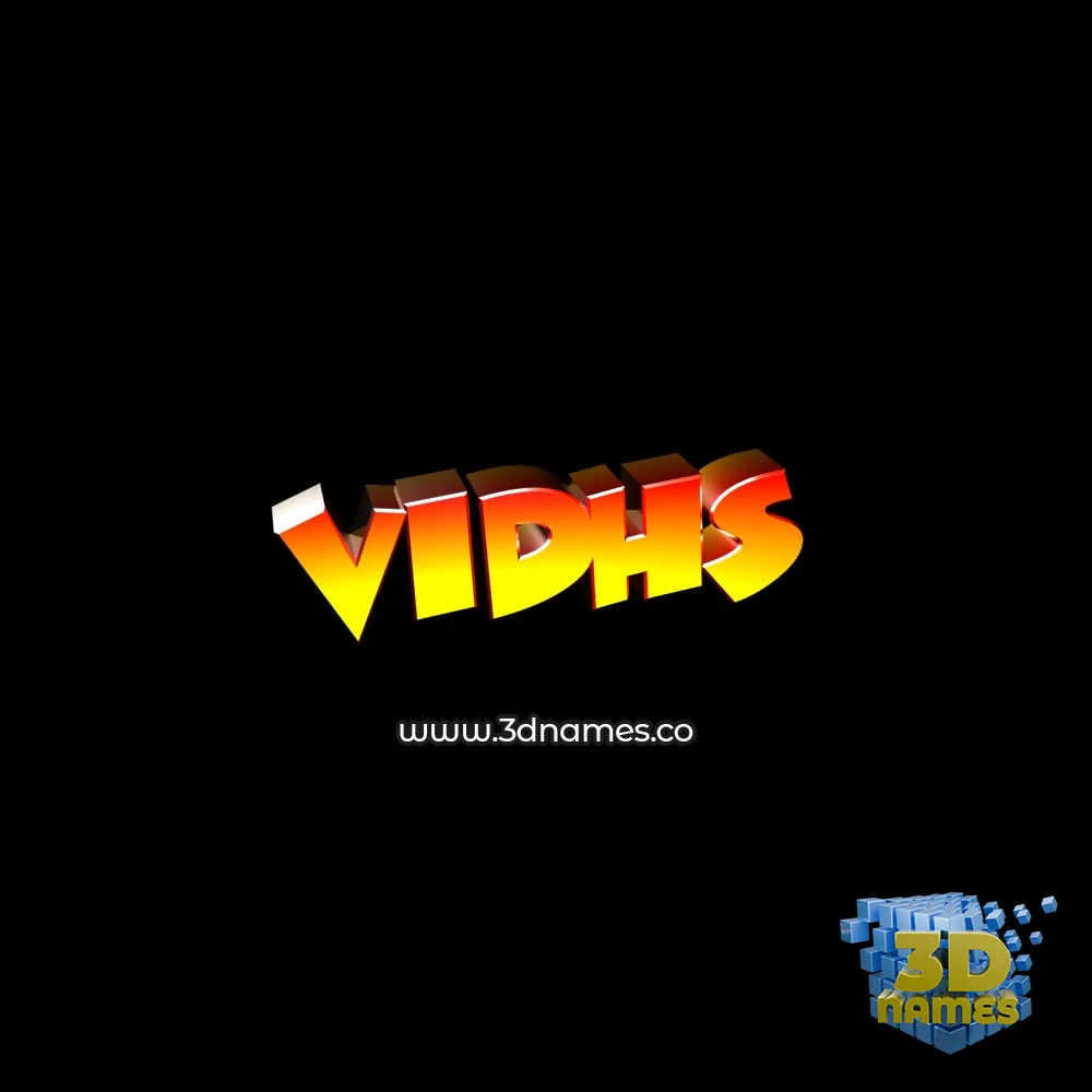 vidhs in Black Background style - 3D name wallpaper