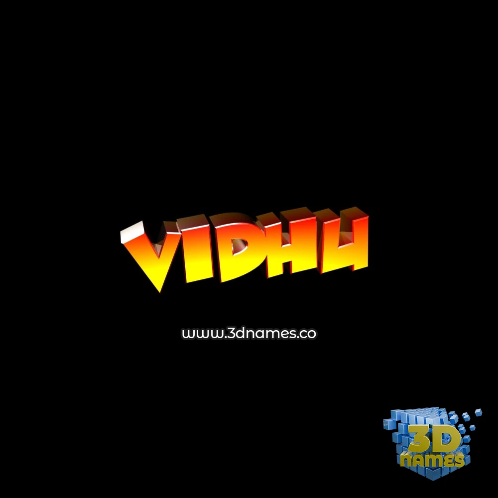 vidhu in Black Background style - 3D name wallpaper