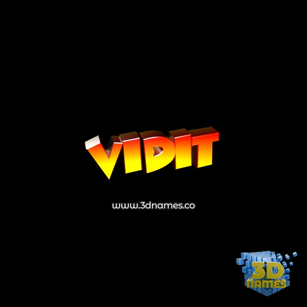 vidit in Black Background style - 3D name wallpaper