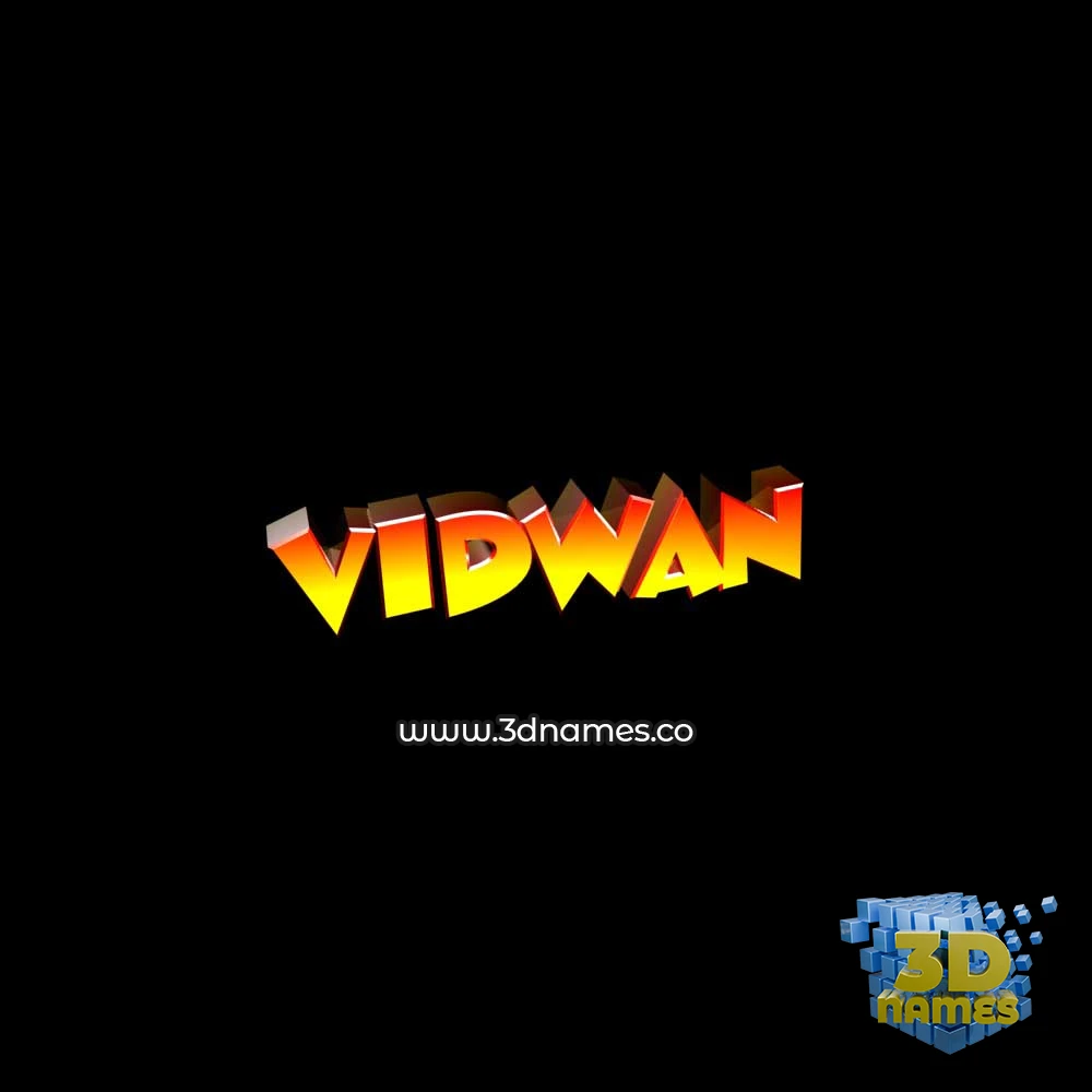 vidwan in Black Background style - 3D name wallpaper