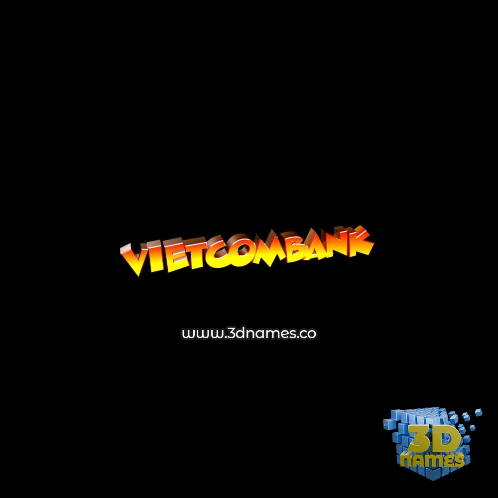 vietcombank in Black Background style - 3D name wallpaper