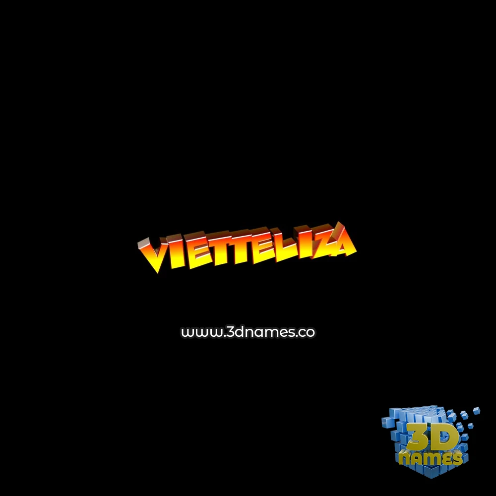 vietteliza in Black Background style - 3D name wallpaper