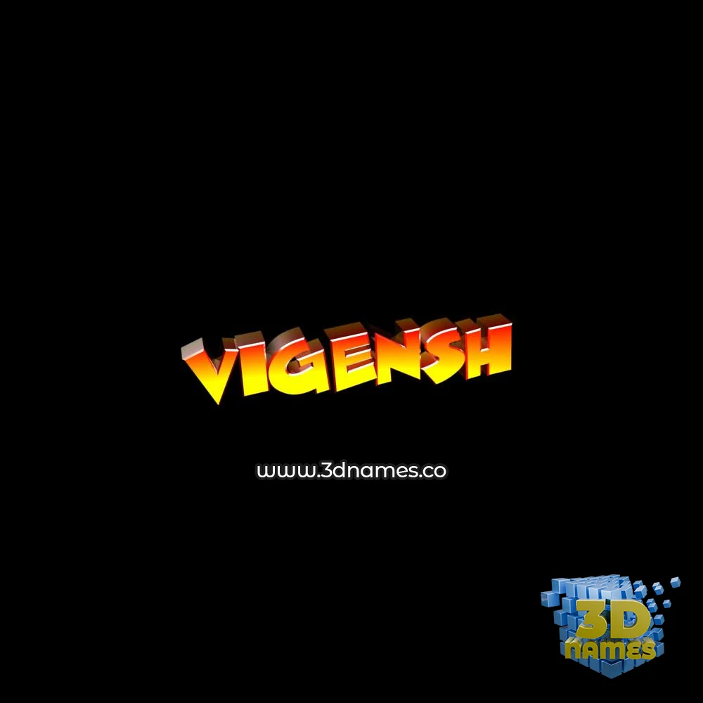 vigensh in Black Background style - 3D name wallpaper