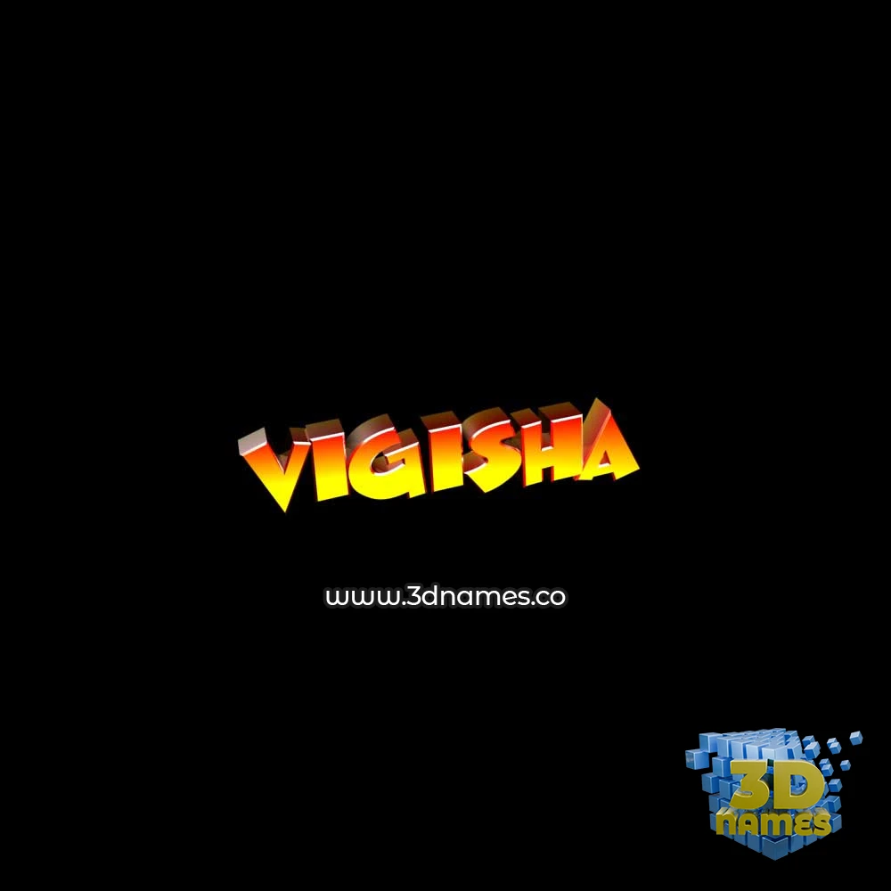 vigisha in Black Background style - 3D name wallpaper