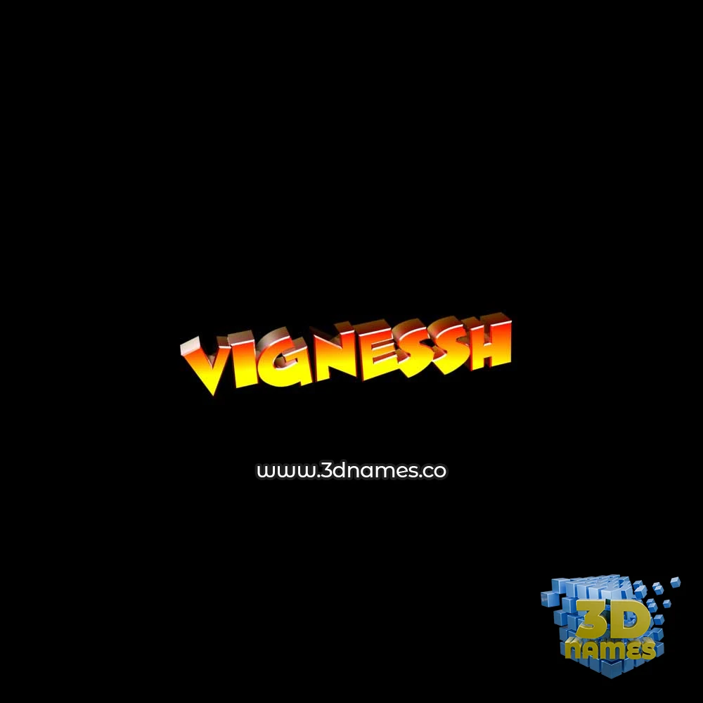 vignessh in Black Background style - 3D name wallpaper