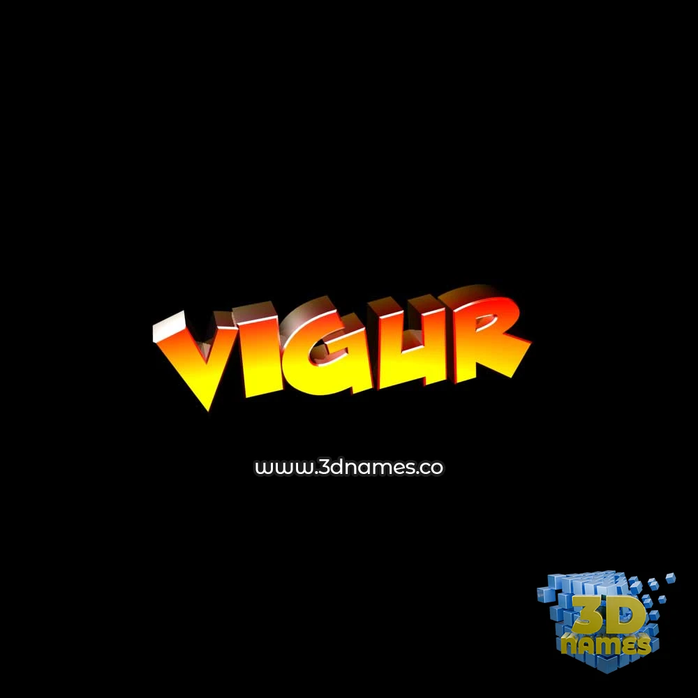 vigur in Black Background style - 3D name wallpaper