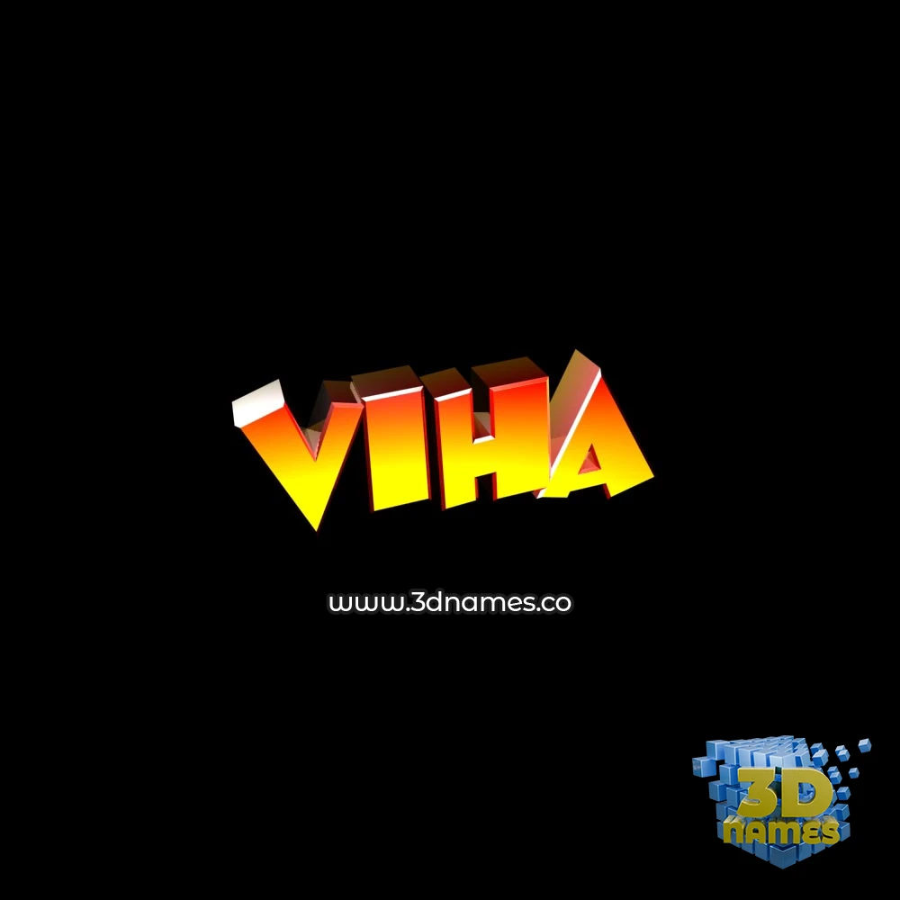 viha in Black Background style - 3D name wallpaper
