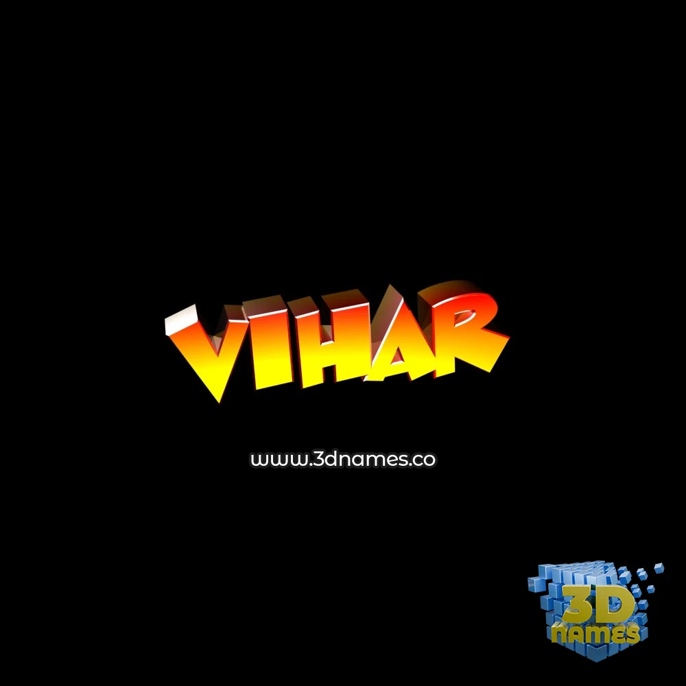 vihar in Black Background style - 3D name wallpaper