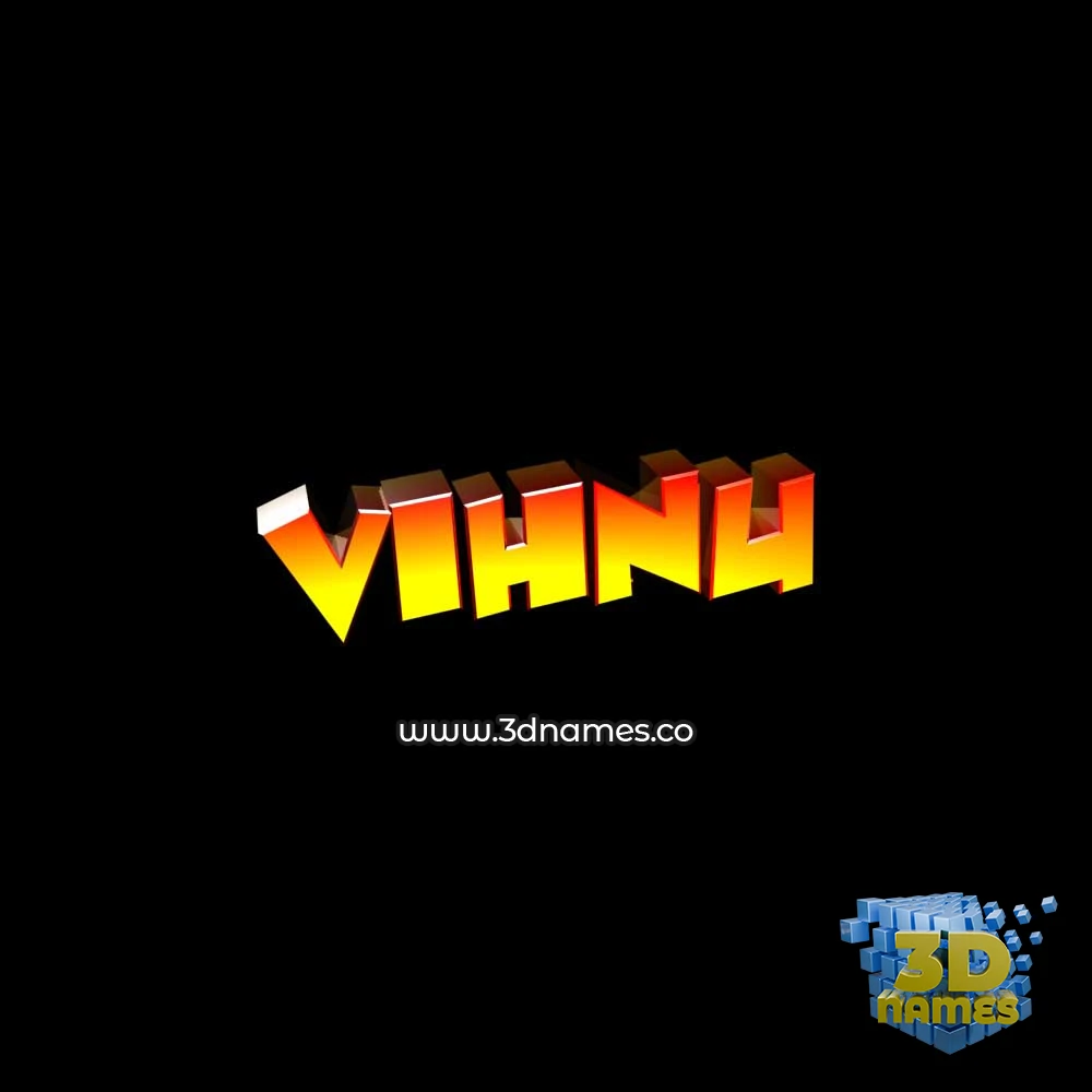 vihnu in Black Background style - 3D name wallpaper
