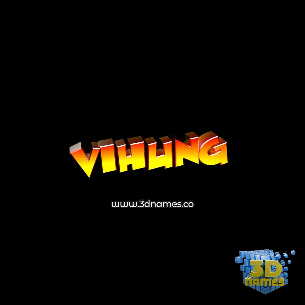 vihung in Black Background style - 3D name wallpaper