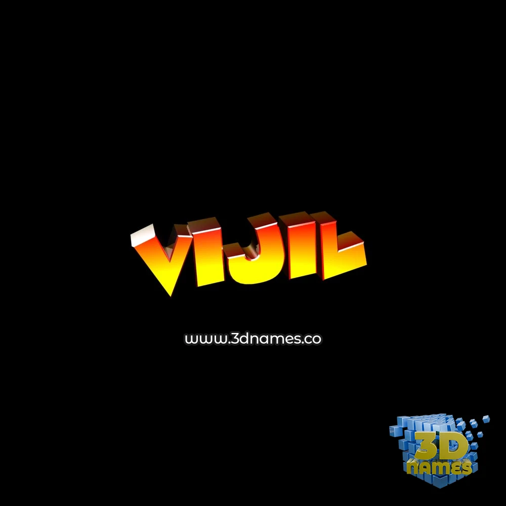vijil in Black Background style - 3D name wallpaper