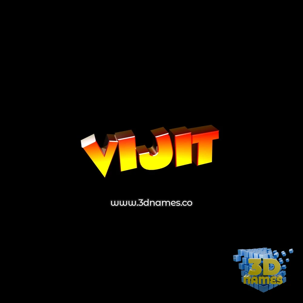 vijit in Black Background style - 3D name wallpaper