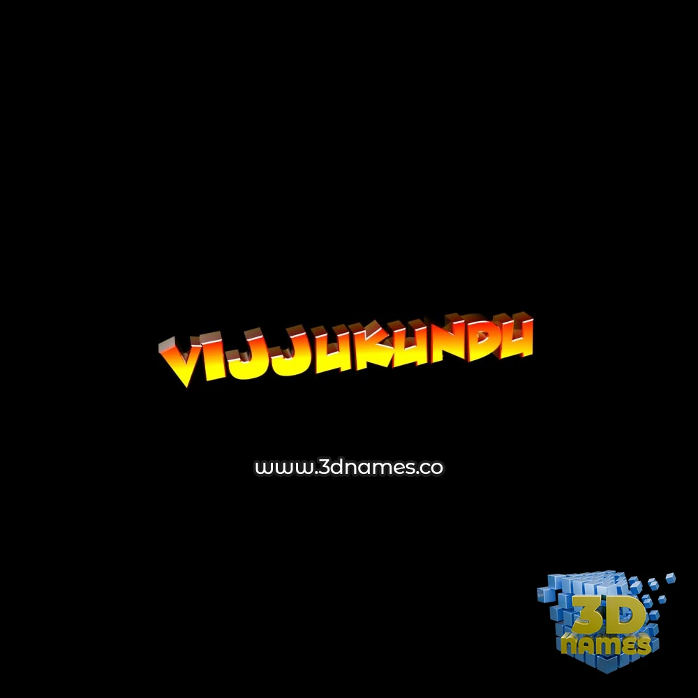 vijjukundu in Black Background style - 3D name wallpaper