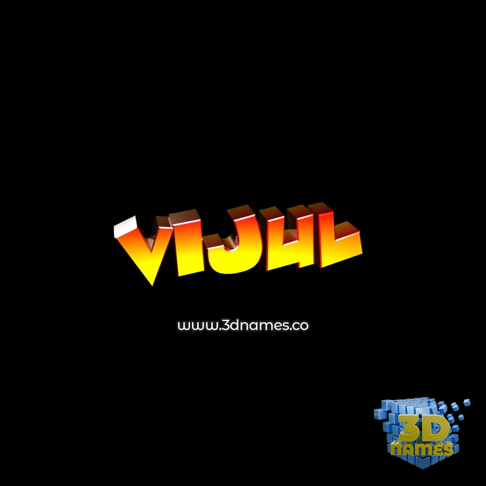 vijul in Black Background style - 3D name wallpaper