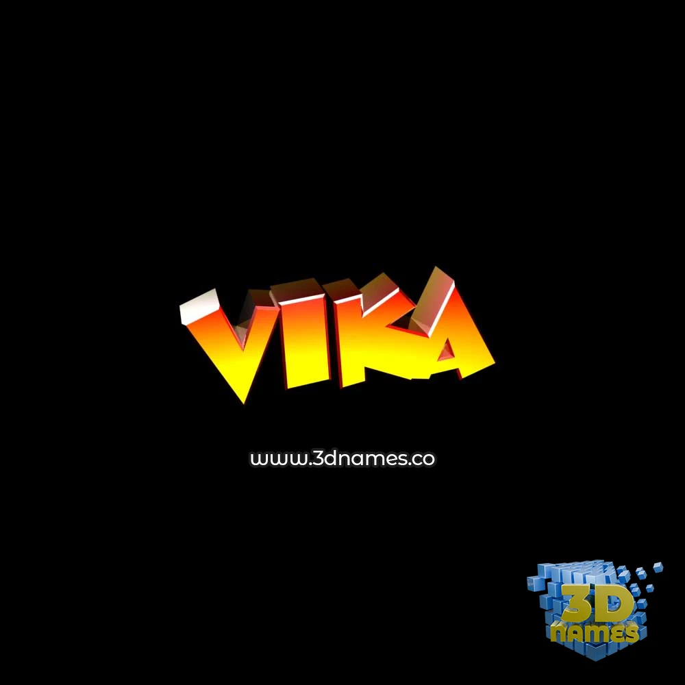 vika in Black Background style - 3D name wallpaper