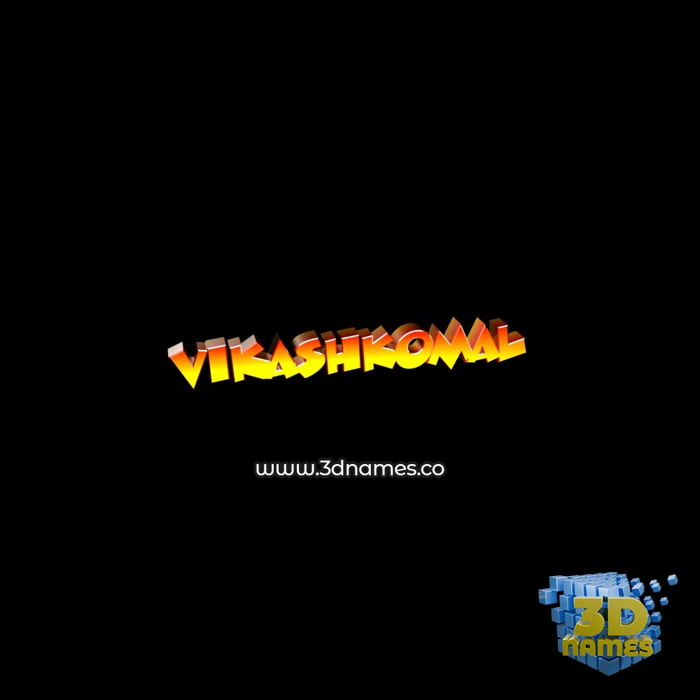 vikashkomal in Black Background style - 3D name wallpaper