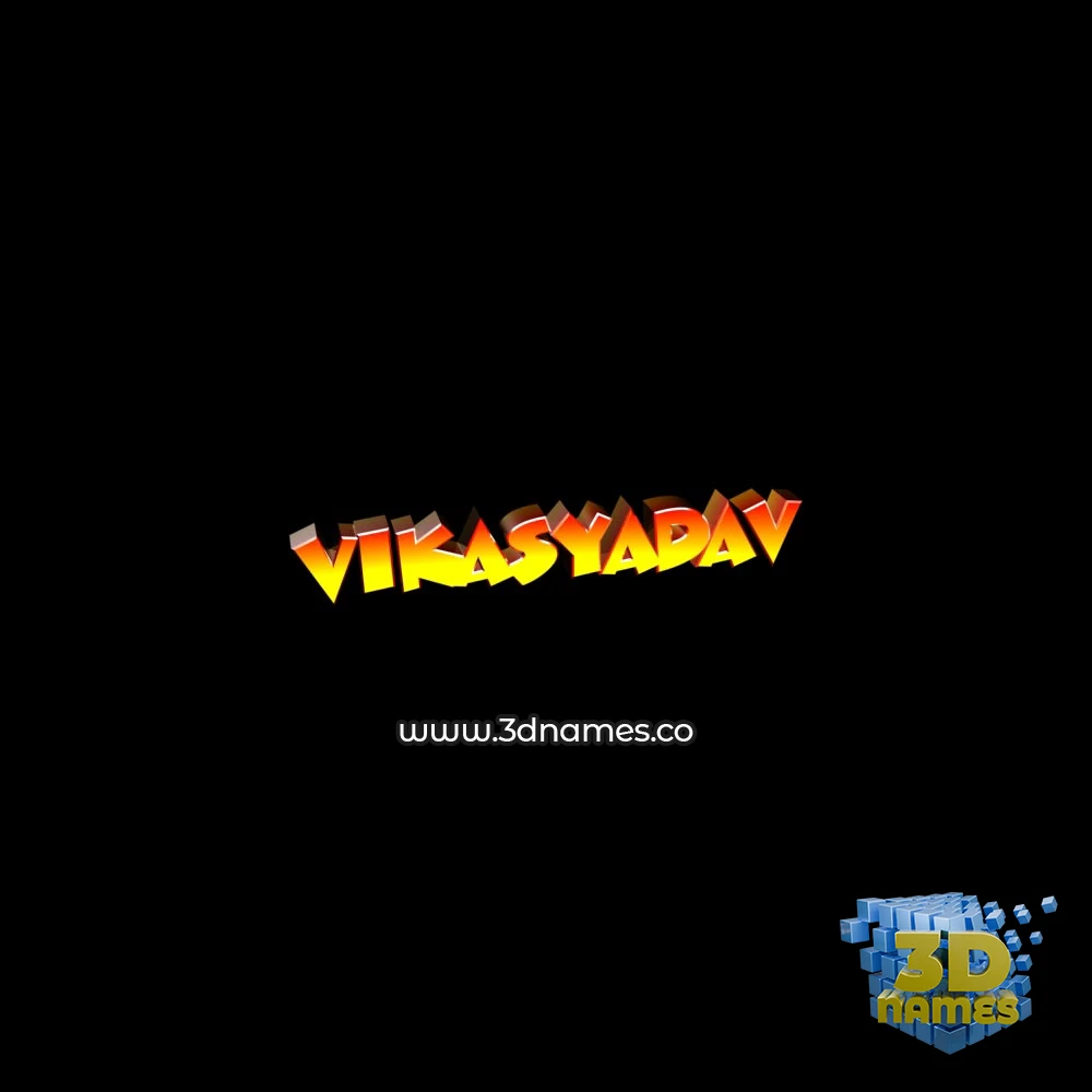 vikasyadav in Black Background style - 3D name wallpaper