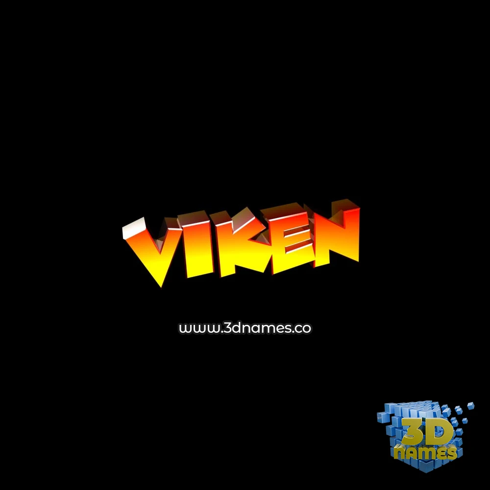viken in Black Background style - 3D name wallpaper