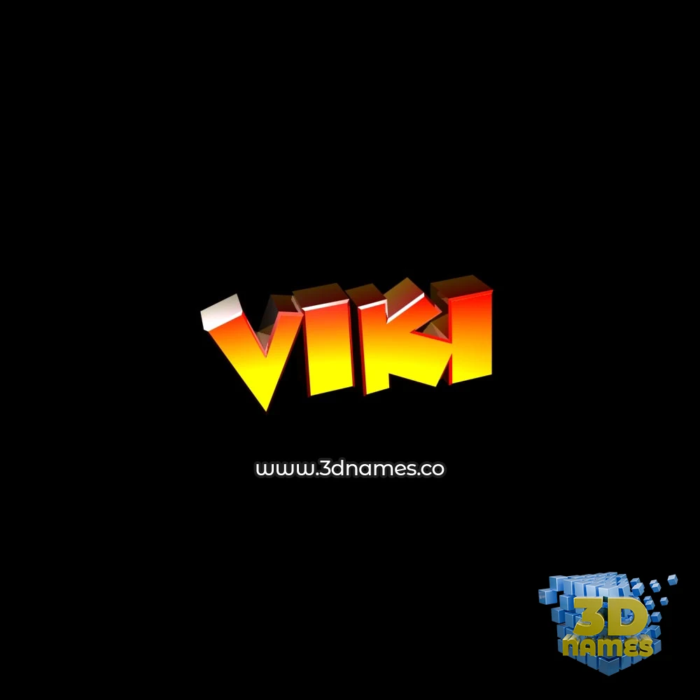 viki in Black Background style - 3D name wallpaper