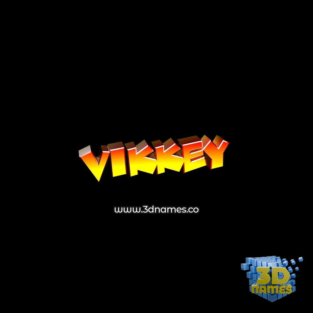 vikkey in Black Background style - 3D name wallpaper