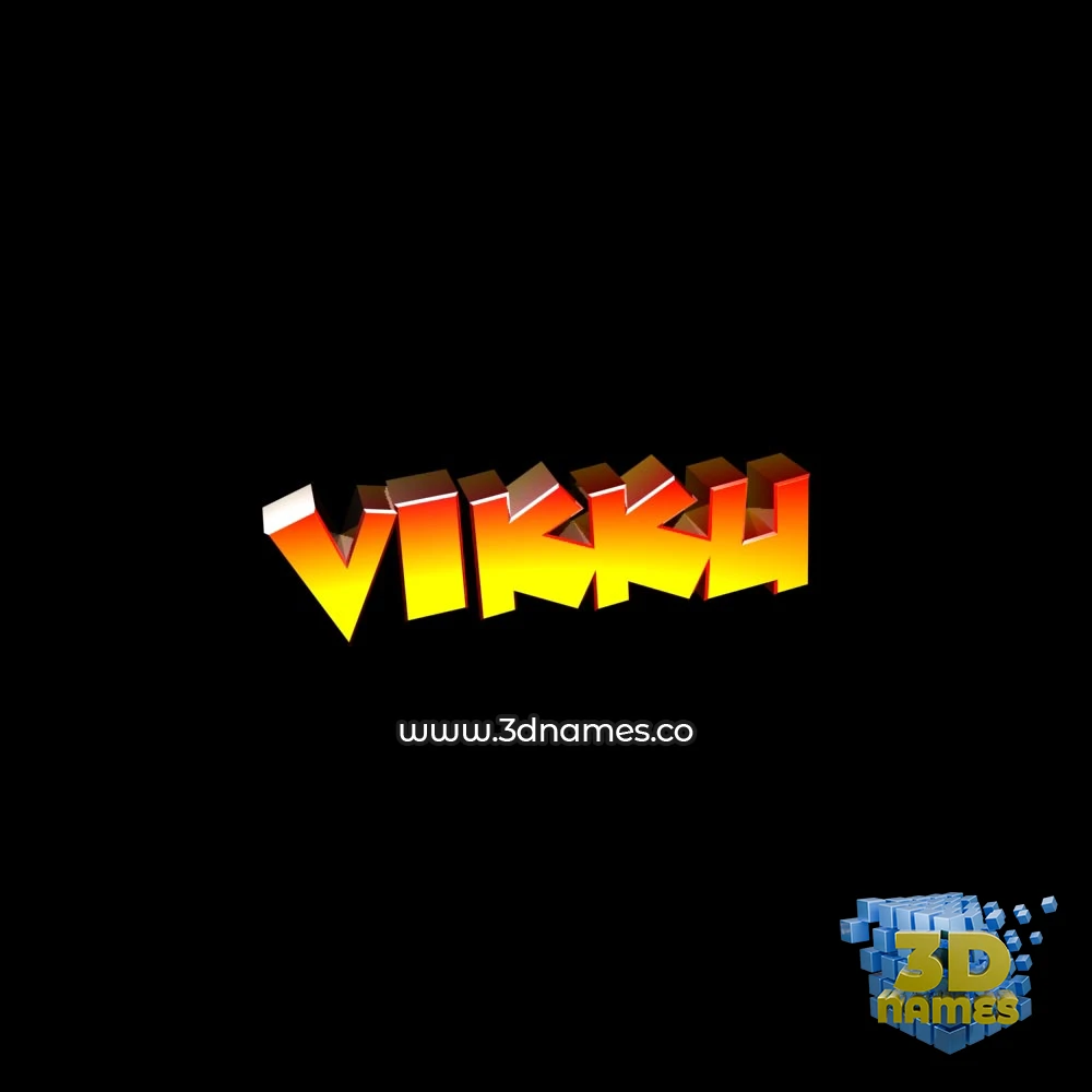 vikku in Black Background style - 3D name wallpaper
