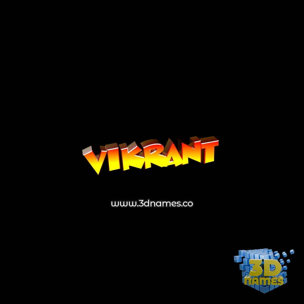 vikrant in Black Background style - 3D name wallpaper
