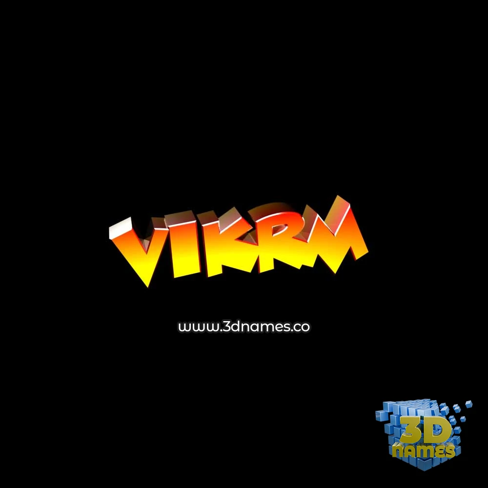 vikrm in Black Background style - 3D name wallpaper