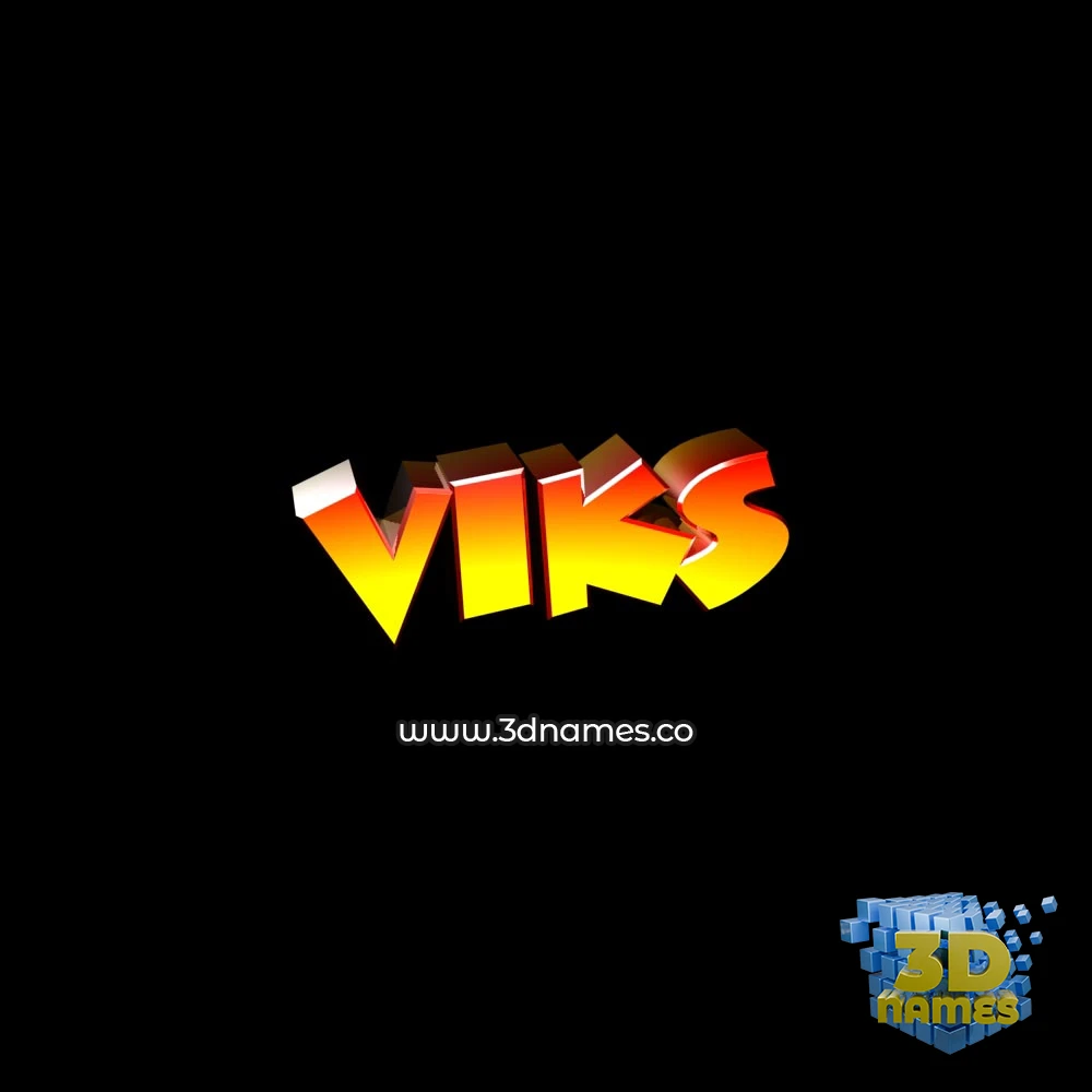 viks in Black Background style - 3D name wallpaper