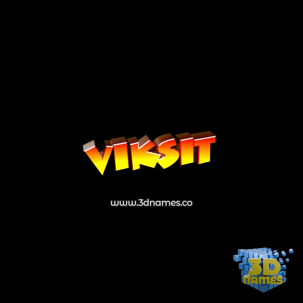 viksit in Black Background style - 3D name wallpaper