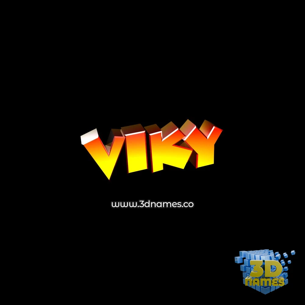 viky in Black Background style - 3D name wallpaper