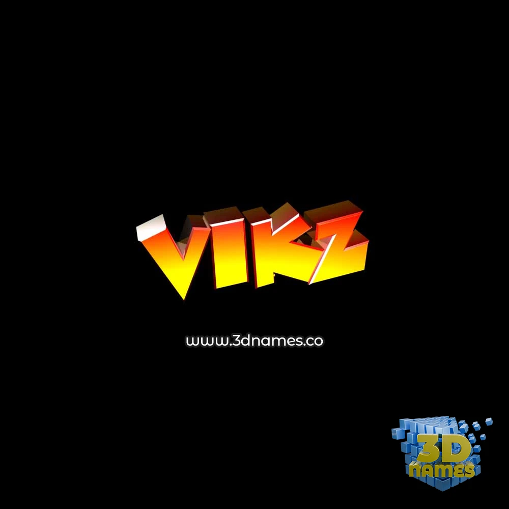 vikz in Black Background style - 3D name wallpaper
